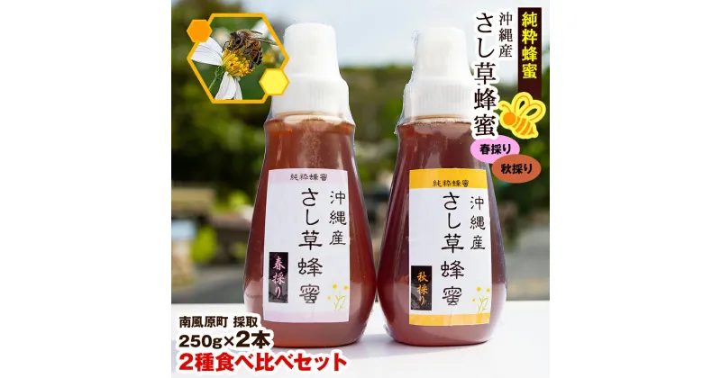 【ふるさと納税】純粋蜂蜜　沖縄産　さし草蜂蜜　2種食べ比べセット　250g×2本　南風原町採取