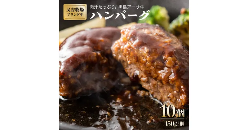 【ふるさと納税】ハンバーグ 牛肉 100% 黒島 アーサ牛 150g×10個 セット 【 お肉 ハンバーグ 牛肉 黒島アーサ牛 】